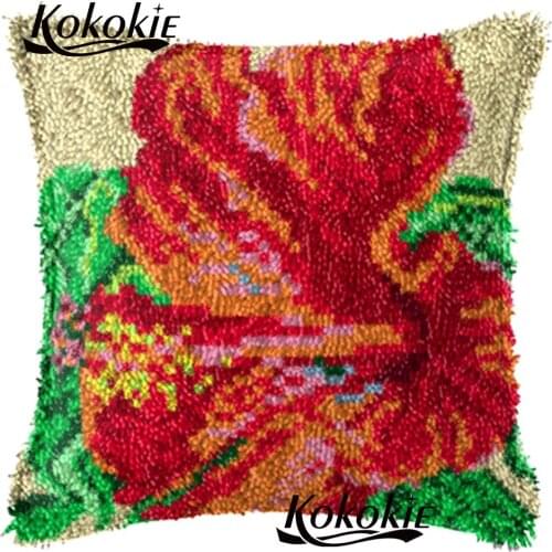 Handicraft Crocheting Rug yarn handmade flower throw pillow Latch hook rug 3d carpet cross stitch kits Cushion embroidery yarn