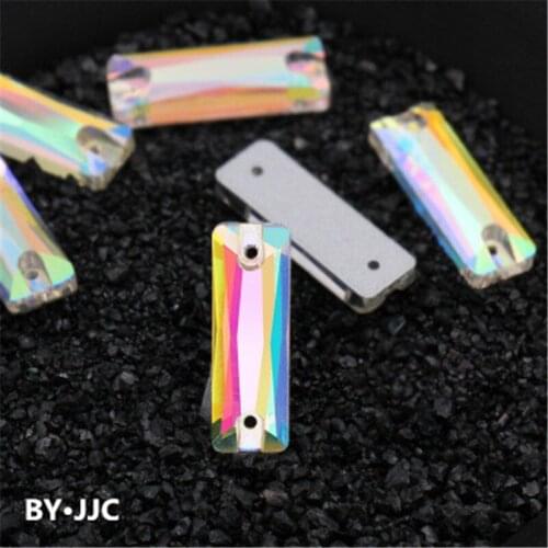 JJC 5A glass rhinestone sewing stone rectangular crystal AB flat back Strass stitched in rhinestone clothes