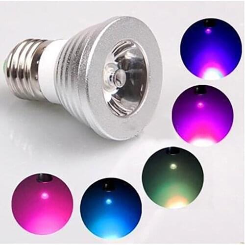 E27 LED Bulb 3W Smart Remote Control RGB Spotlight GU10 MR16 Colorful Change Bulb Decoration Atmosphere Color Light