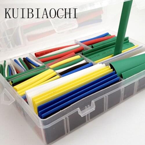 Heat shrink tube 2:1 Heat Shrink Tubing set 9 sizes 7 colors Sleeve Wrap Polyolefin Tubes shrink wrapped 385pcs/lot