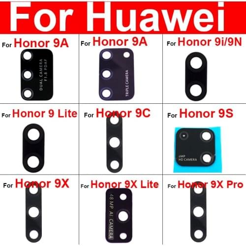 Rear Back Camera Glass Lens For Huawei Honor 9 9i 9N 9X 9S 9C Pro Lite Camera Glass Lens Glass + Sticker Replacement Repair