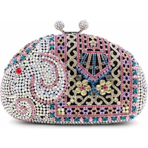 Bee In Fly Elephant Crystal Women Evening Clutch Bags Wedding Formal Dinner Handbags and Purses Party Bag Cocktail Dinner Bag