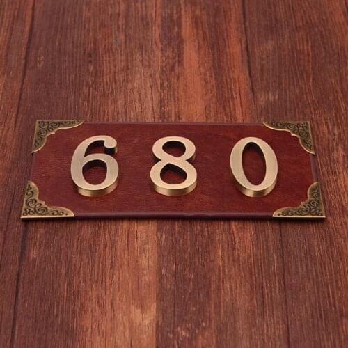 Modern House Number Hotel Apartment Door Number Bronze Number Decorative Wall House Digital Outdoor Sign Plates