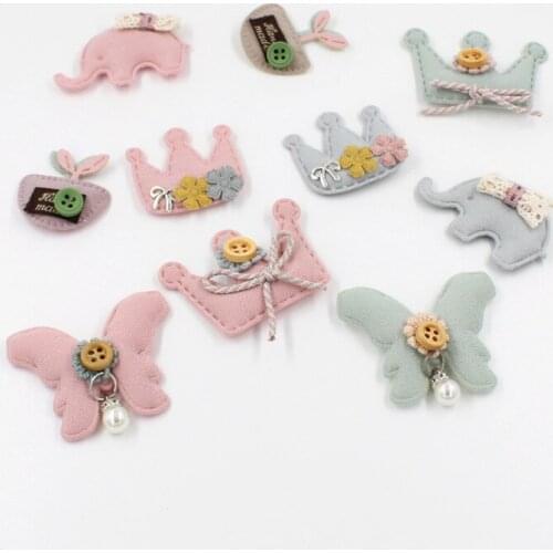 10pcs/lot Padded Felt Furry Applique Patches For Clothing Sew On Cloth Stickers Decoration Supplies, DIY Hair Accessories