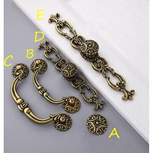 3.5'' 4.8'' Dresser Knobs Bail Pulls Drawer Pull Handles Antique Bronze Cabinet Door Handles Vintage Back Plate Pull Hardware