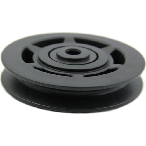 5 X 95mm Wearproof Black Bearing Pulley Wheel Cable Gym Equipment Part