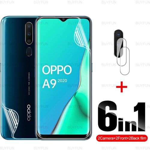 6in1 HD Front Back Hydrogel Film For OPPO A9 2020 6.5inch safety soft film for oppo appo A9 A5 2020 camera screen protector