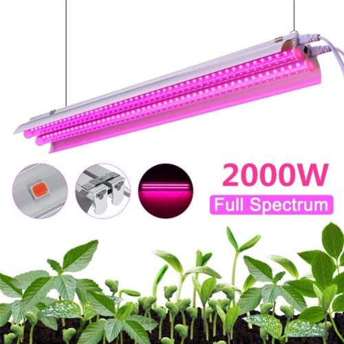 96LED Grow Light 50CM Double Tube 2000W Indoor LED Plant Growing Lamp Red Full Spectrum For Indoor Hydroponic Plant AC85 to 265V