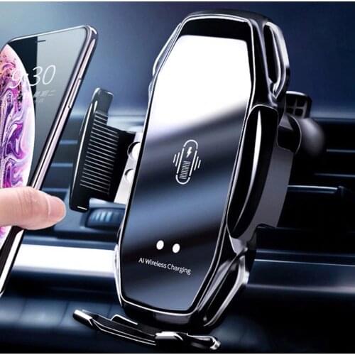 KISSCASE Car Mobile Holder Intelligent Infrared Sensor Phone Stand Wireless Charger For iPhone Samsung GPS Support Holder In Car