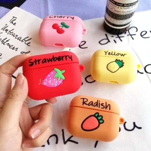 Cute fruit Wireless Earphone Case For AirPods pro case Silicone Charging Headphones Case for Airpods pro 3 Protective Cove