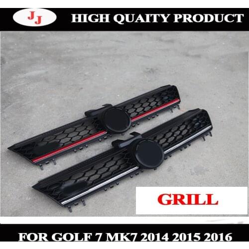 ABS black Front Grille center grill honeycomb meshed Fit For volkswagen Golf 7 MK7 2014 2015 2016