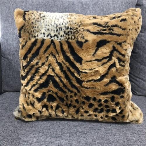 Home Decorative Animal Faux Fur Cushion Cover Acrylic Sofa Throw Pillowcase For Living Room