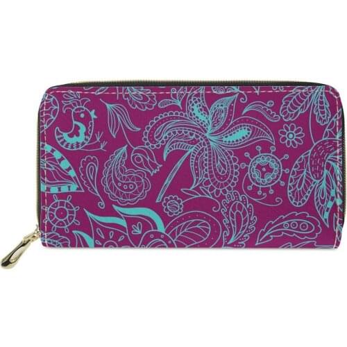 Travel Ladies Wallets and Purses custom Clutch Card Holder Case Phone Bags Coin Purse White Designers Polynesian tribal style