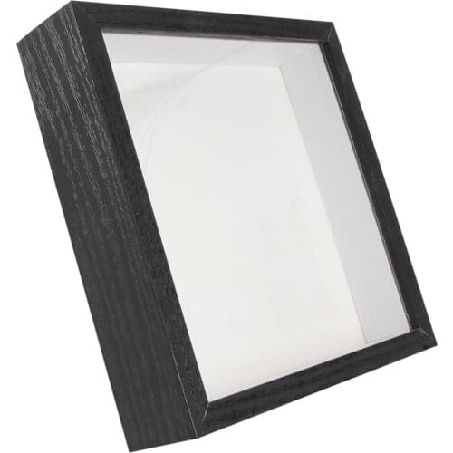 1pc Frame Double Sided Glass Photo Frame Creative Table Decoration (Black)
