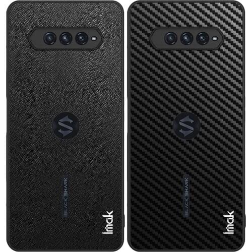 IMAK PU Leather Back Case For BlackShark 4 Black Shark 4 Pro Carbon Fiber Fibre Saffiano Leather Protector Cover Shell