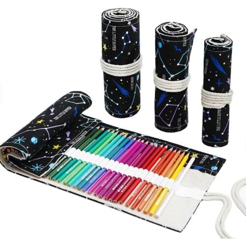 Premium 72 Slots Pencil Roll Wrap Pencil Pouches Holder for Colored Pencils Gel Pens Paint Brushes Watercolor Au12 21 Dropship