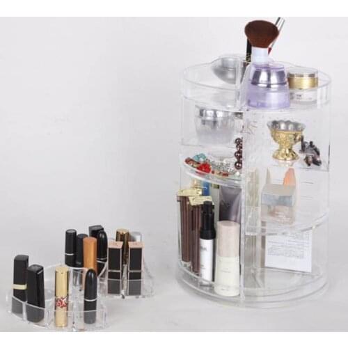 360 Degree Rotary Cosmetics Storage Box, Three Layer Adjustable Cosmetic Storage Rack