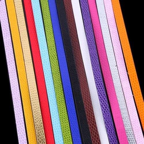 Wholesale 8mm Snake Pattern Leather Cords Rope Straps Used For Slide Charms DIY Jewelry Accessories Key Chains Making Material