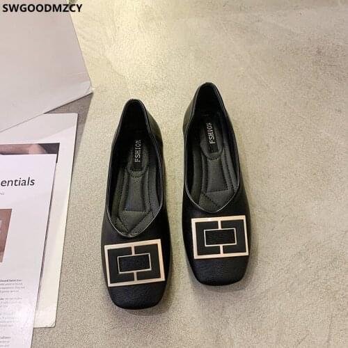 Square Toe Loafers Women Leather Casual Shoes Woman Flats Slip on Shoes for Women Barefoot Shoes 2021 Fashion Women Zapato Mujer