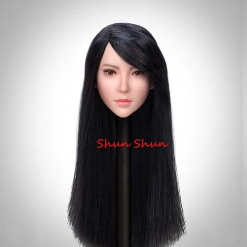 1/6 Scale Asian Caricature Woman Head Carving Model Soldiers Head Sculpt Carving For 12'' Action Figure DIY Accessory