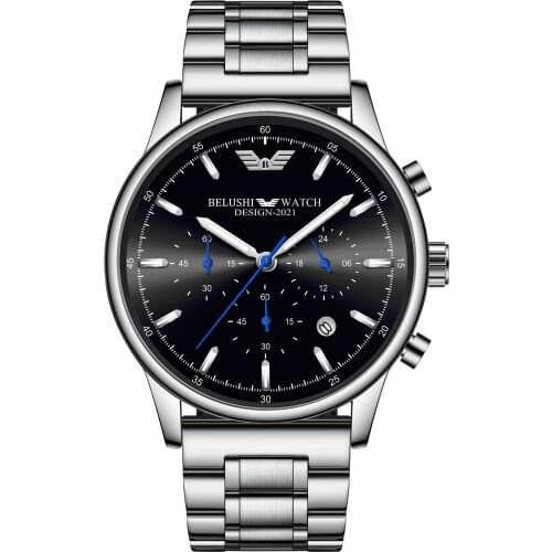 Tops Men 2021 Luxury New Watch Mens Quartz Watch Fully Automatic Waterproof Luminous Fine Steel Band Student Trend Mens Watch