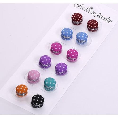 New brand women geometric magnet brooches candy color muslim shawl scarf hijab pins clip accessories mujer broche 48pcs/lot