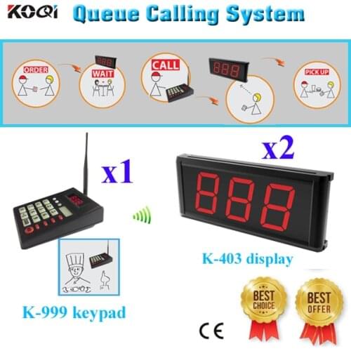 Queue Call Ordering Led Display System China Manufacturer Electronic Restaurant With Ycall (2 display+1 transmitter keypad)
