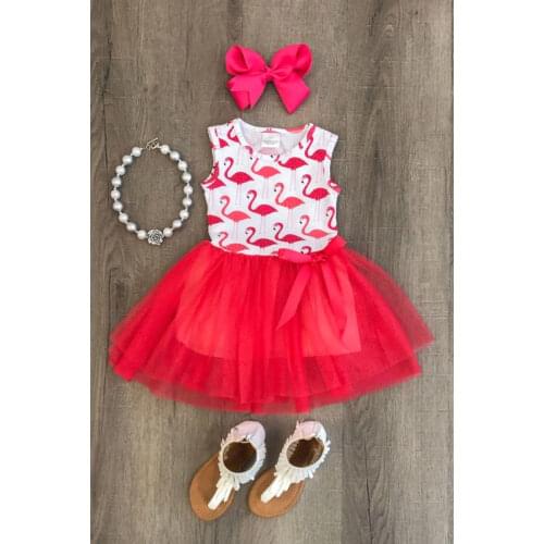 Pudcoco Girl Dress 0-5Y Toddler Newborn Kid Baby Girl Princess Animal Flamingo Dress Outfit Summer