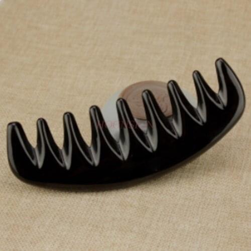 Comb Back Meridian Massage Combs Natural Black Buffalo Horn Hairbrush Big Tooth Width Round Toothed Scraping Shaving Belly Sale