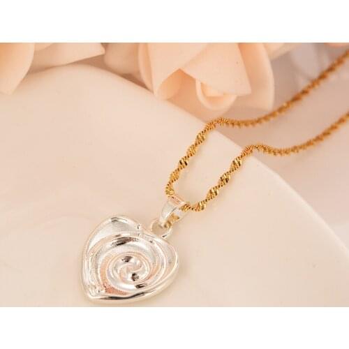 Silver nekclace sweater chains heart Pendant wedding bridal party For Mother Gift kids women love jewelry diy charms