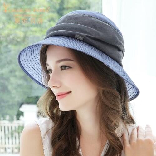 Sun Shade Hat Female Sunscreen Leisure Holiday Silk Visor Hats Women Breathable Foldable Spring Summer Korean Fashion Cap H191