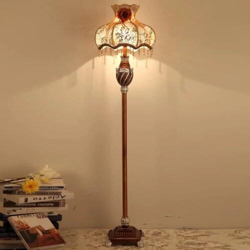 Floor lamp European style vertical table lamp retro luxury living room study bedroom decoration bedside lamp