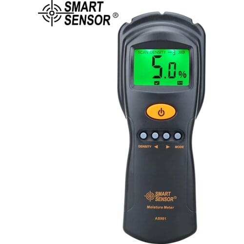 SMART SENSOR Digital Moisture Meter Hygrometer Detector for Wood Cardboard Lumber Humidity Tester Content Tester Range 2-70