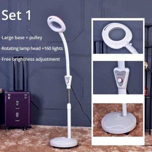 220v Large Stand Rotatable LED Illuminated Magnifier 5x Big Magnifying Glass With LED Lights Beauty Salon Nail Tattoo Loupe
