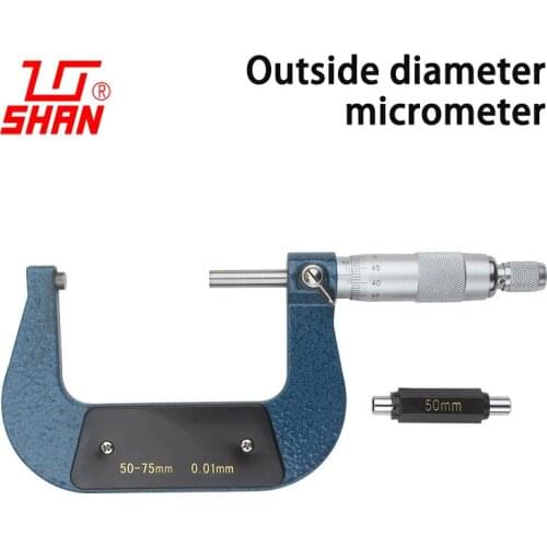 Outer diameter micrometer 50-75 mm high precision 0.01 spiral micrometer instrument caliper centimeter outside micrometers