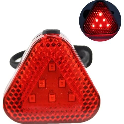 FEEDOPAL 1PCS Red Triangle Bike Tail Light 6LED Modification Parts Motorcycle Flashing Warning Light