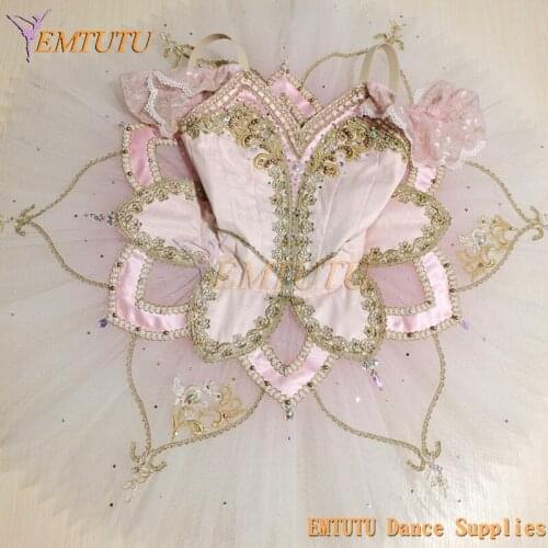 Women Pink Professional Ballet Tutu Handmade Nutcracker Classical Ballet Pancake Tutu Skirt Sleeping Beauty Prfessional Tutu