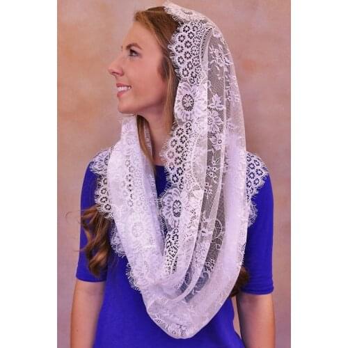 Catholic Head Scarf women Kerchief Chapel Muslin Infinity Veil