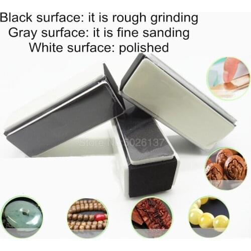 1x Four Side Buffer Blocks Polished Perfection Board Walnut Amber Beeswax Block Nail Polishing Art File Tool Smooth Shine Sides