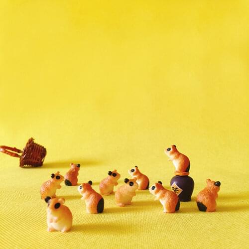 10 Pcs Hamster/fairy garden gnome/moss terrarium home decor/crafts/bonsai/bottle garden/miniatures figurine/DIY supplies