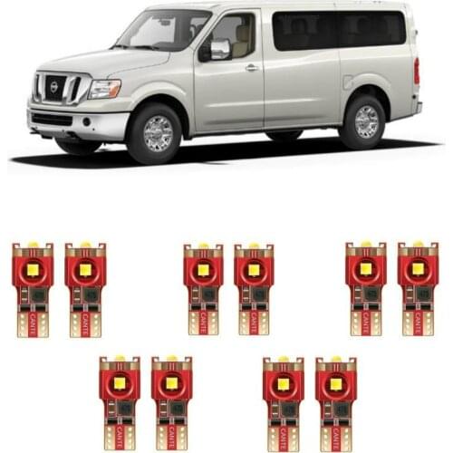 10pc w5w Car LED lighting For nissan passenger nx sentra titan versa xterra quest rogue interior light kit
