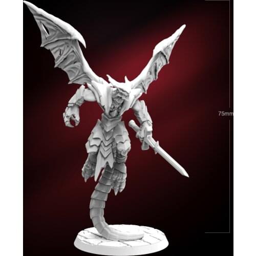 100mm Resin Model Devil Warrior Figure Sculpture Unpainted DW-031