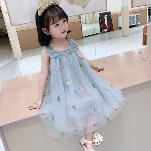 2020 Baby Girls Dress Princess Floral Lace Dress Baby Girls Ballet Tulle Dress Party Pageant Tutu Dresses