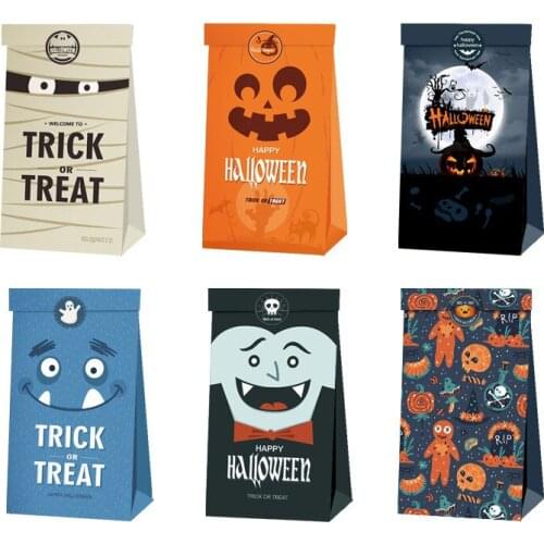 6PCS New Product Halloween Cartoon Gift Bag Party Photo Props Candy Bag Gift Packaging Paper Bag Party