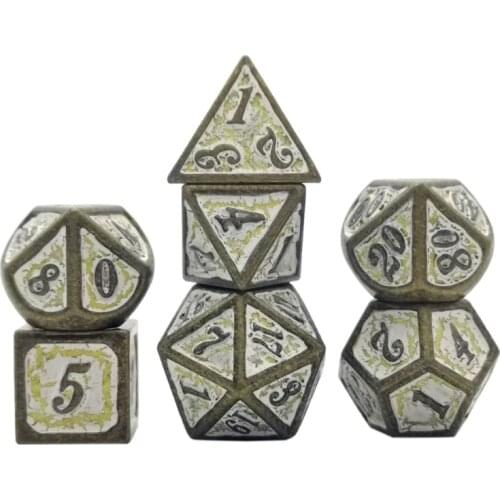 7pcs Deluxe Metal Dice Polyhedral Board Game Dice Set for friends Party RPG MTG Q84C