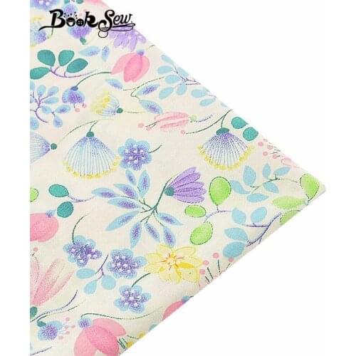 Booksew 100% Cotton Twill FabricCloth Floral Design Quilting Home Textile DIY Patchwork Bedsheet Baby Fat Quarter Tissu Tecido