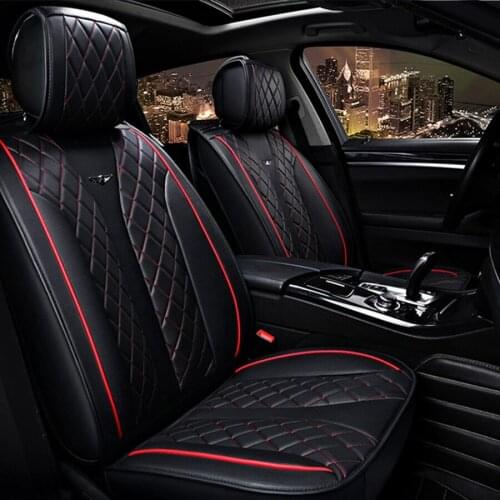 5 seats Car Seat Cover 5D Senior Microfiber Leather Sponge Layer Seat Cushion Senior Leather pad Sport Car Styling For Sedan SUV