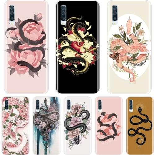For Samsung Galaxy A10 A20 A30 A40 Case Silicone Soft Snake Flower Back Cover For Samsung Galaxy A80 A70 A60 A50 Phone Case