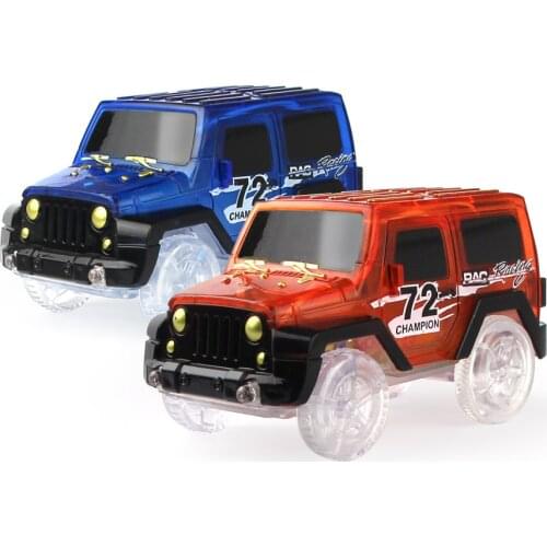 Electronic LED Car Flashing Toys Vehicles Mini Race Track SUV Car Flexible Racing Model Car Glowing Race Track Toys For Kids