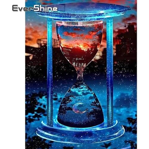 EverShine Diamond Embroidery Landscape Full Square Diamond Painting Hourglass Cross Stitch Picture Mosaic Handmade Gift